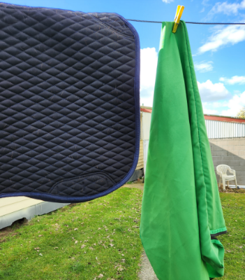 Washing saddle pads